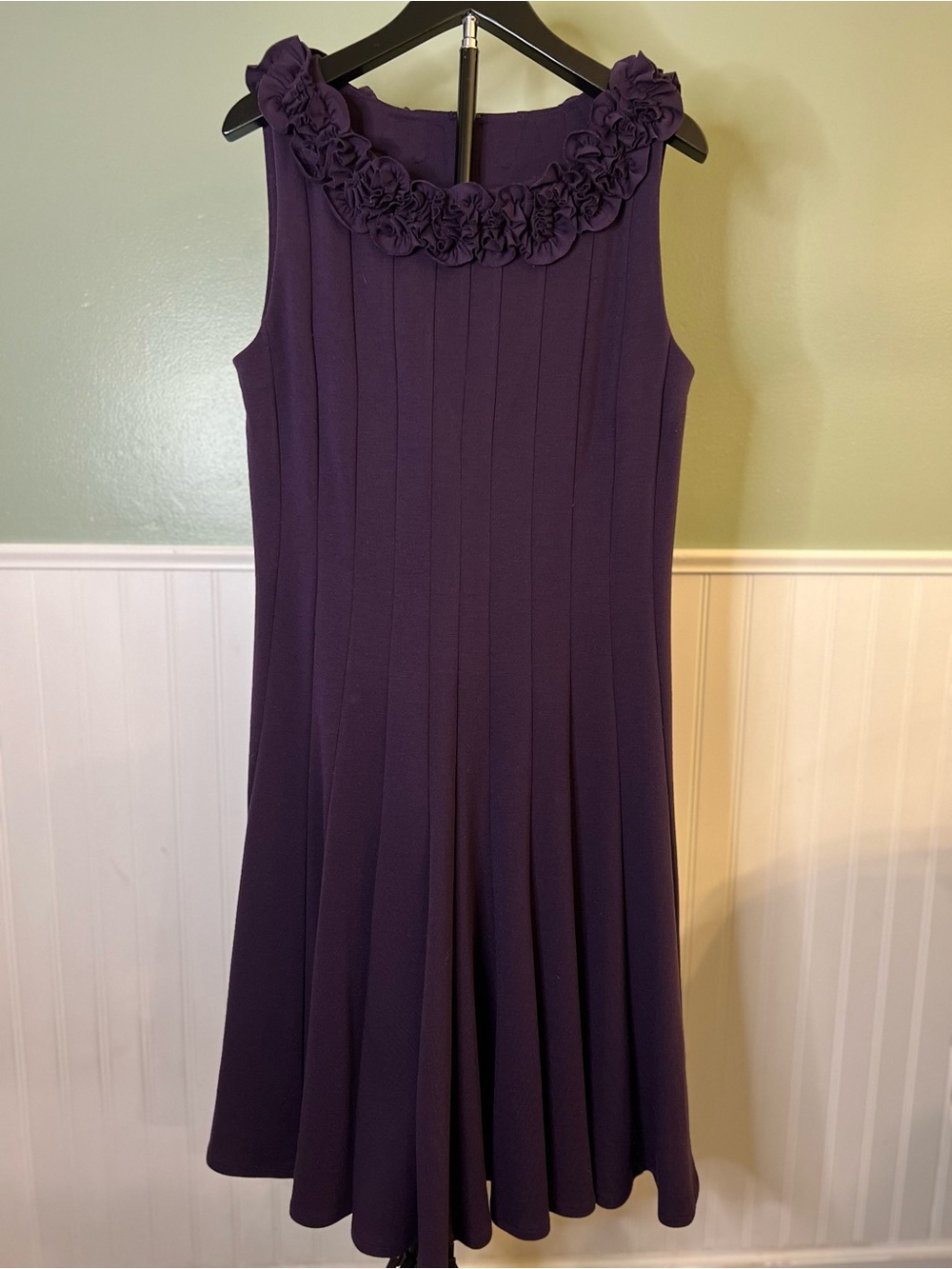 EUC- Jessica Howard Textured Sleeveless A-Line Dress in Plum. Size 12